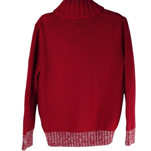 Lands End Kids Red Sweater With Button-Up Collar & Two-Tone Cuffs Sz 2-3‎ - Picture 6 of 8